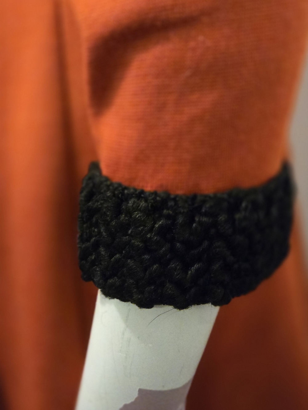 Vtg Alfred Werber 1960S MOD Red Wrap Coat Foxy Red & Black Faux Shearling S/M - Picture 10 of 16